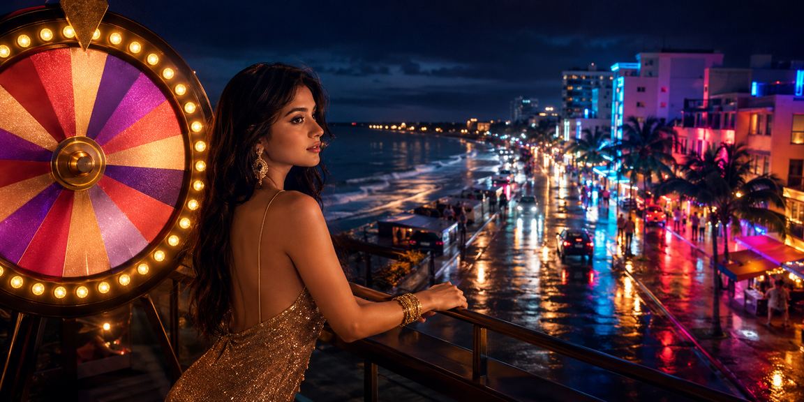 সেন্ট মার্টিন সৈকতে রুলেট গেমের দৃশ্য